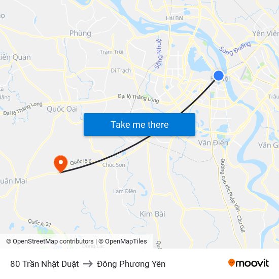 80 Trần Nhật Duật to Đông Phương Yên map