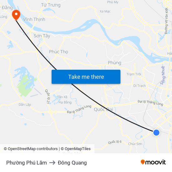 Phường Phú Lãm to Đông Quang map