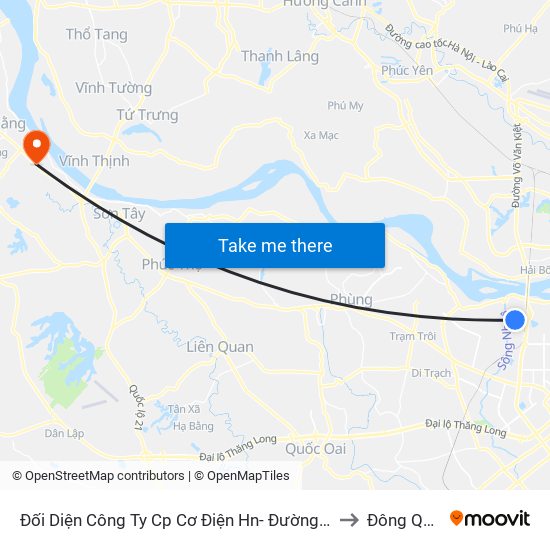 Đối Diện Công Ty Cp Cơ Điện Hn- Đường Đức Thắng to Đông Quang map