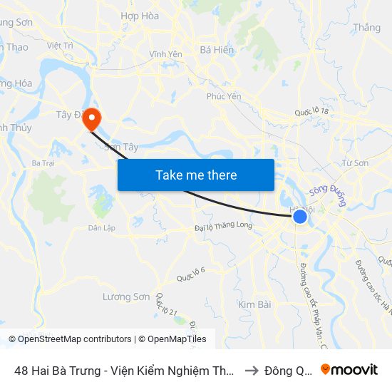 48 Hai Bà Trưng - Viện Kiểm Nghiệm Thuốc Trung Ương to Đông Quang map