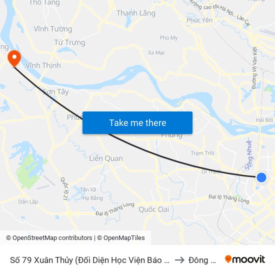 Số 79 Xuân Thủy (Đối Diện Học Viện Báo Chí Và Tuyên Truyền) to Đông Quang map