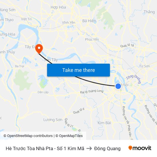 Hè Trước Tòa Nhà Pta - Số 1 Kim Mã to Đông Quang map