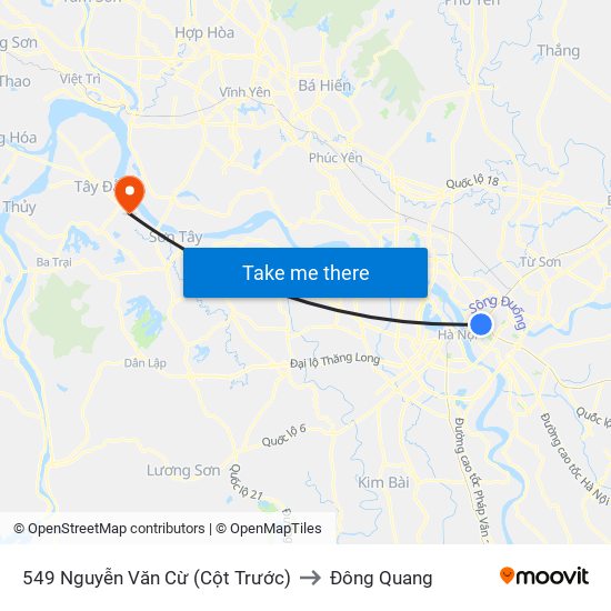 549 Nguyễn Văn Cừ (Cột Trước) to Đông Quang map