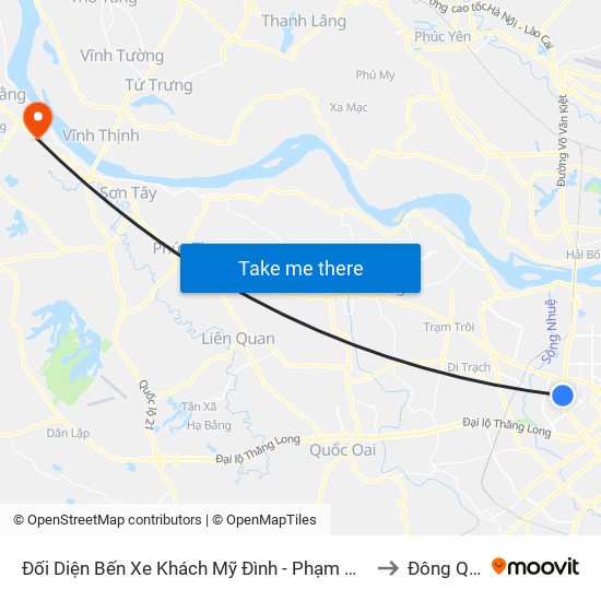 Đối Diện Bến Xe Khách Mỹ Đình - Phạm Hùng (Cột Trước) to Đông Quang map