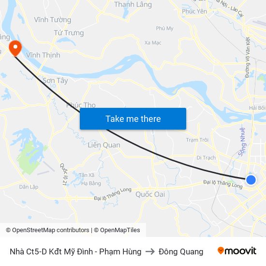 Nhà Ct5-D Kđt Mỹ Đình - Phạm Hùng to Đông Quang map