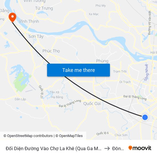 Đối Diện Đường Vào Chợ La Khê (Qua Ga Metro La Khê) - 405 Quang Trung (Hà Đông) to Đông Quang map