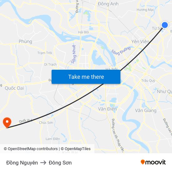 Đồng Nguyên to Đông Sơn map