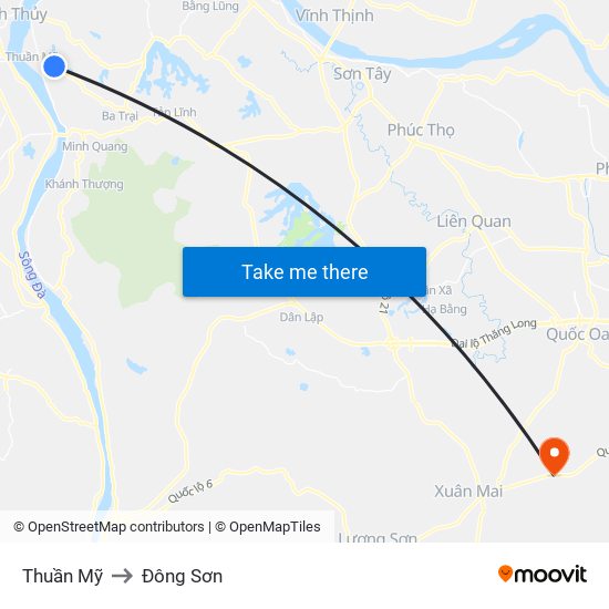 Thuần Mỹ to Đông Sơn map