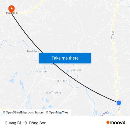 Quảng Bị to Đông Sơn map