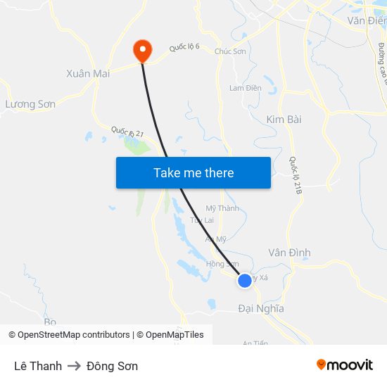 Lê Thanh to Đông Sơn map