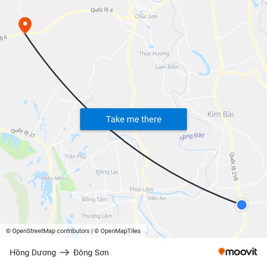 Hồng Dương to Đông Sơn map