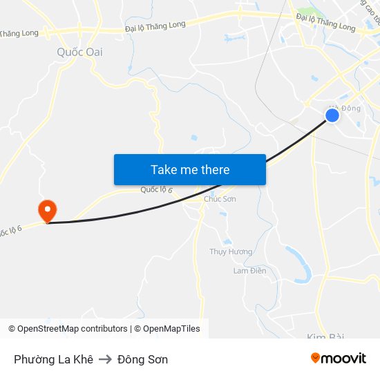 Phường La Khê to Đông Sơn map