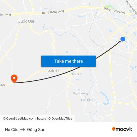 Hà Cầu to Đông Sơn map