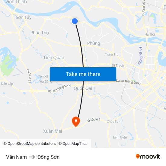 Vân Nam to Đông Sơn map