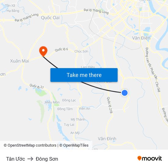 Tân Ước to Đông Sơn map