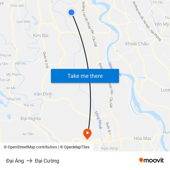 Đại Áng to Đại Cường map