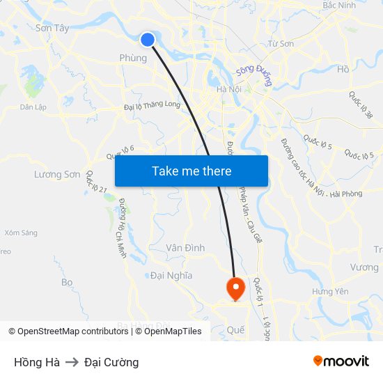 Hồng Hà to Đại Cường map