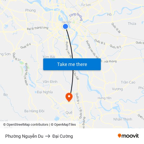 Phường Nguyễn Du to Đại Cường map