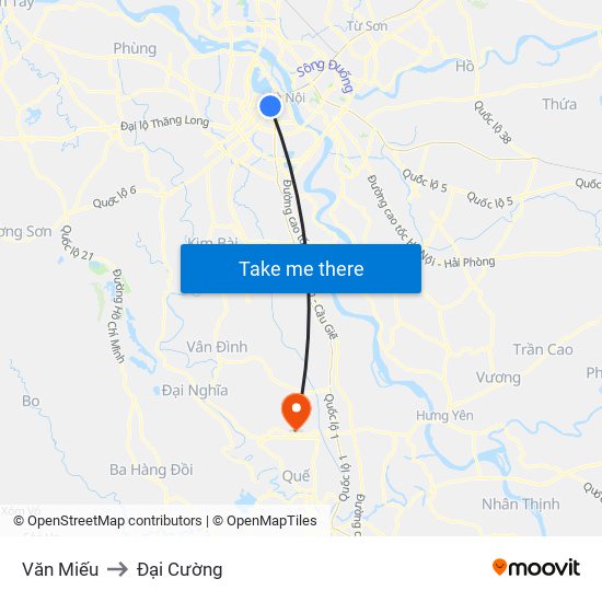 Văn Miếu to Đại Cường map