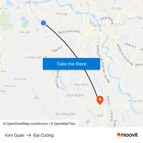 Kim Quan to Đại Cường map