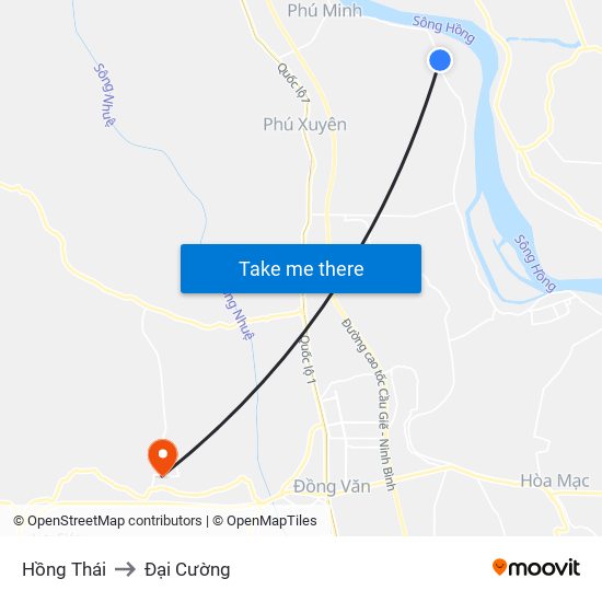 Hồng Thái to Đại Cường map