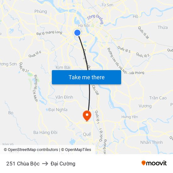 251 Chùa Bộc to Đại Cường map