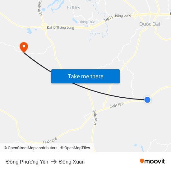 Đông Phương Yên to Đông Xuân map