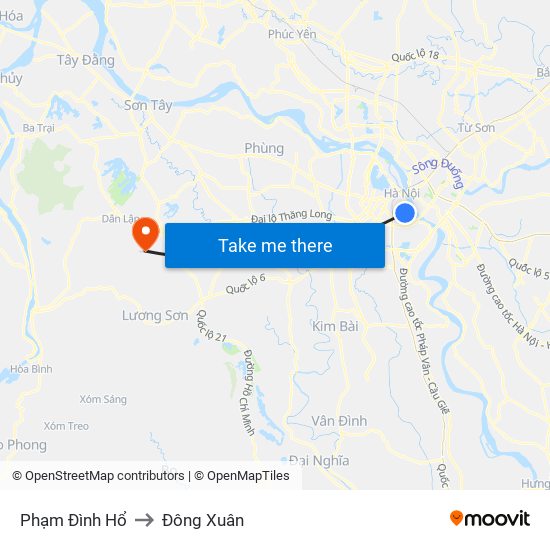 Phạm Đình Hổ to Đông Xuân map