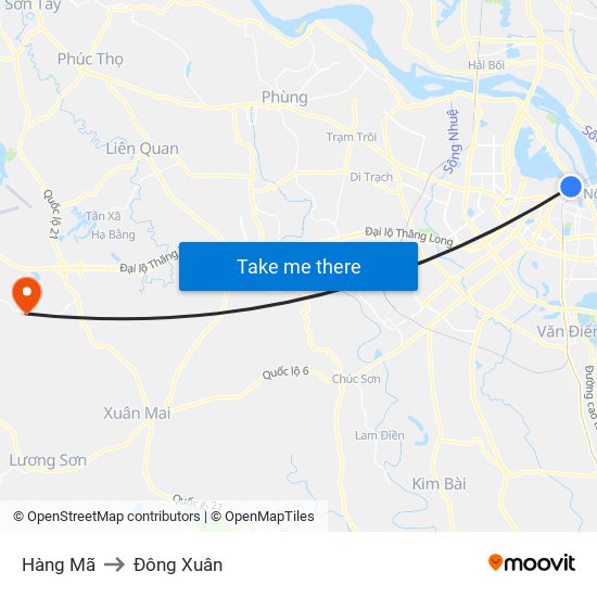 Hàng Mã to Đông Xuân map