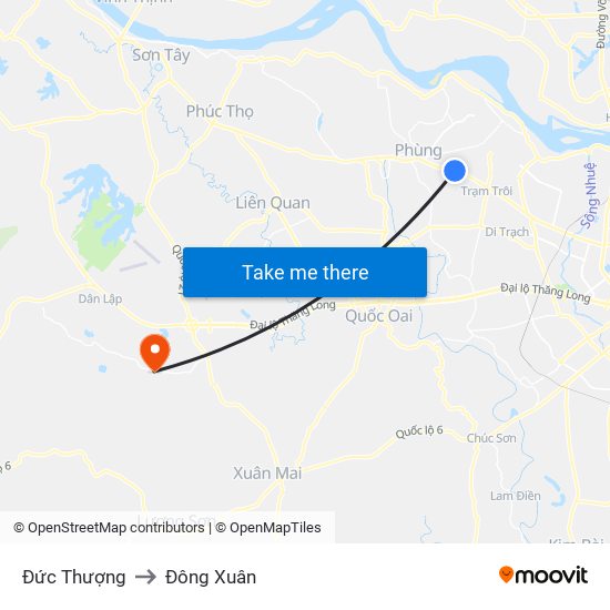 Đức Thượng to Đông Xuân map