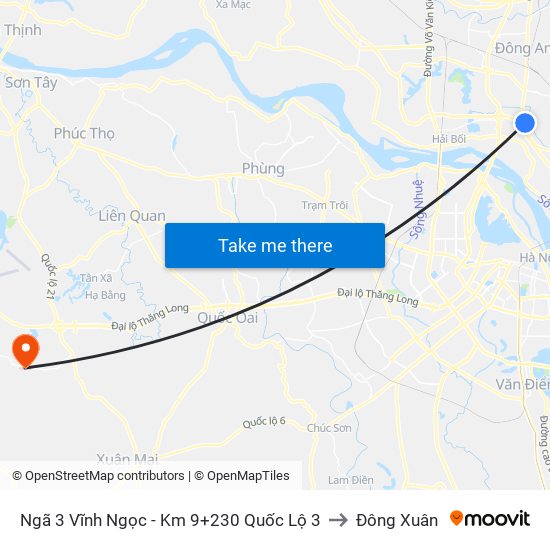 Ngã 3 Vĩnh Ngọc - Km 9+230 Quốc Lộ 3 to Đông Xuân map