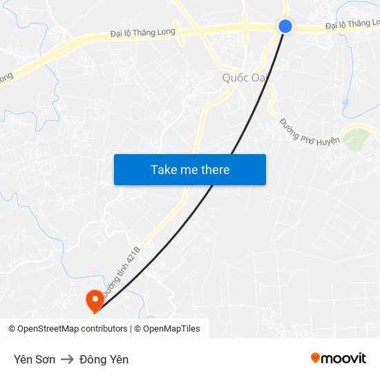 Yên Sơn to Đông Yên map