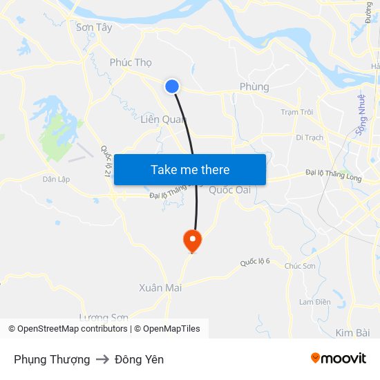 Phụng Thượng to Đông Yên map