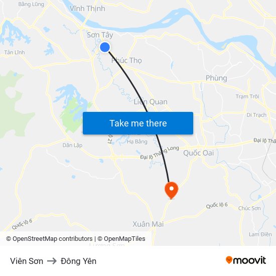 Viên Sơn to Đông Yên map