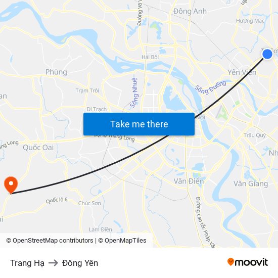 Trang Hạ to Đông Yên map