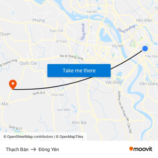 Thạch Bàn to Đông Yên map