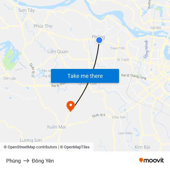 Phùng to Đông Yên map