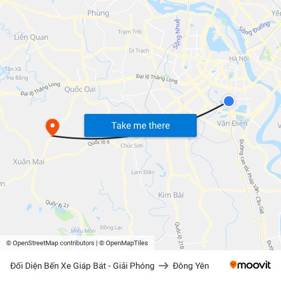 Đối Diện Bến Xe Giáp Bát - Giải Phóng to Đông Yên map