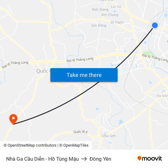 Nhà Ga Cầu Diễn - Hồ Tùng Mậu to Đông Yên map