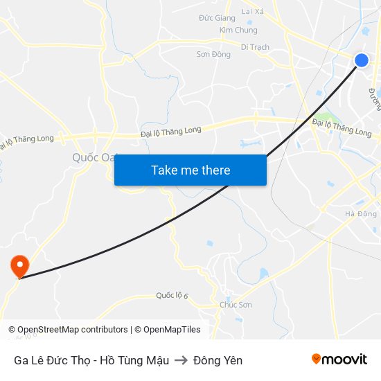 Ga Lê Đức Thọ - Hồ Tùng Mậu to Đông Yên map