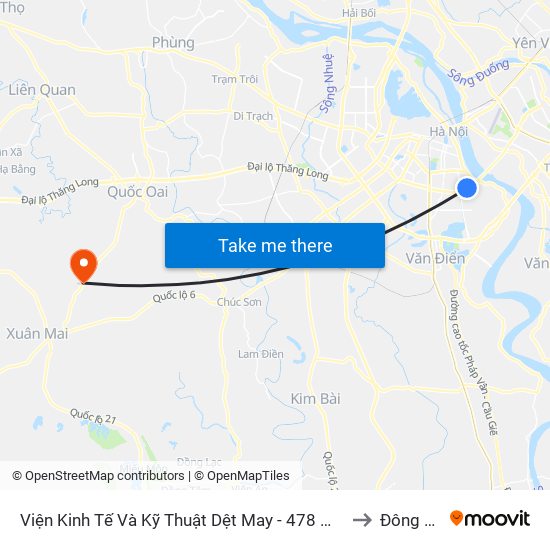 Viện Kinh Tế Và Kỹ Thuật Dệt May - 478 Minh Khai to Đông Yên map