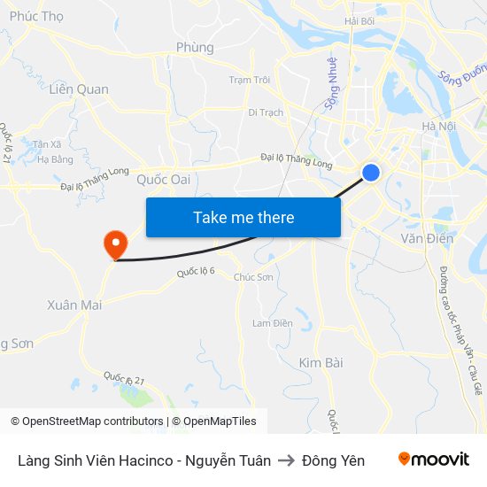 Làng Sinh Viên Hacinco - Nguyễn Tuân to Đông Yên map