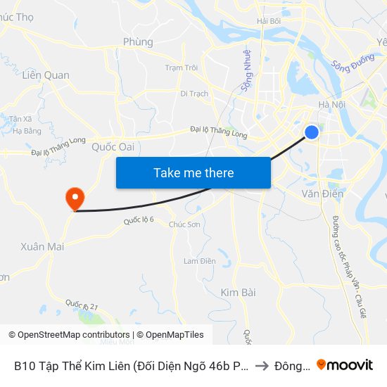 B10 Tập Thể Kim Liên (Đối Diện Ngõ 46b Phạm Ngọc Thạch) to Đông Yên map