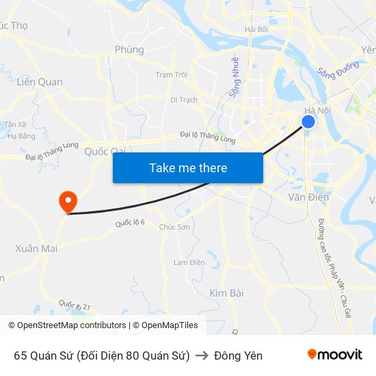 65 Quán Sứ (Đối Diện 80 Quán Sứ) to Đông Yên map