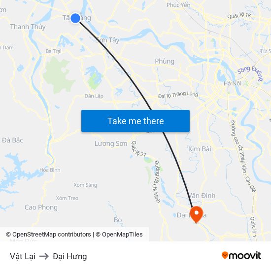 Vật Lại to Đại Hưng map