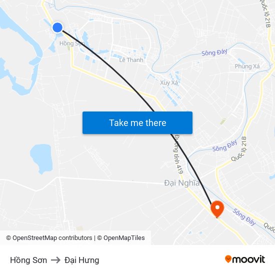 Hồng Sơn to Đại Hưng map