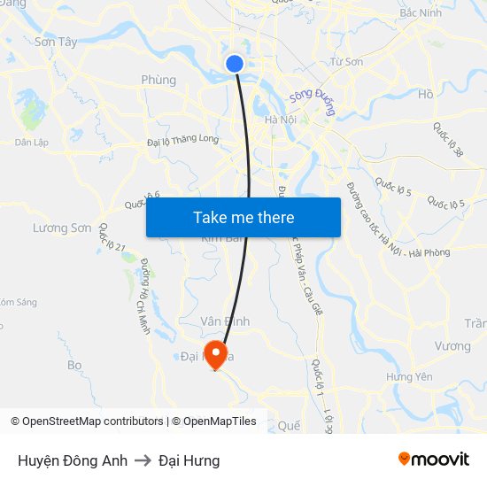 Huyện Đông Anh to Đại Hưng map