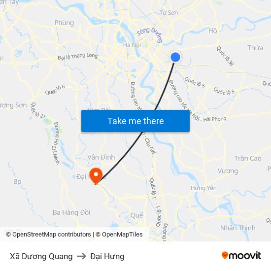 Xã Dương Quang to Đại Hưng map