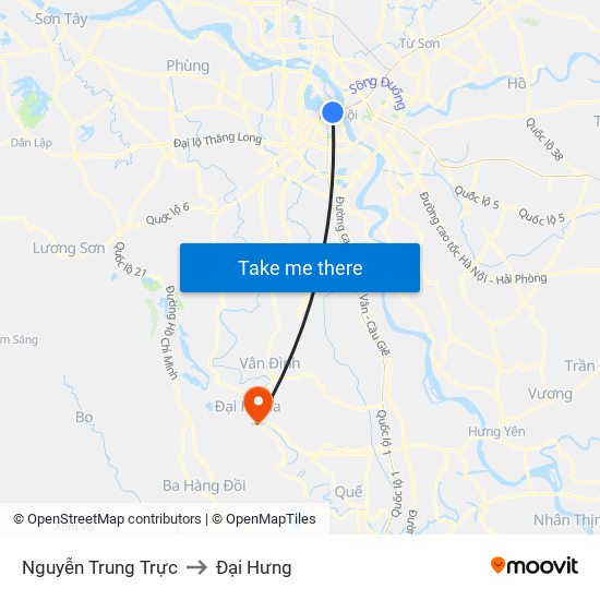 Nguyễn Trung Trực to Đại Hưng map