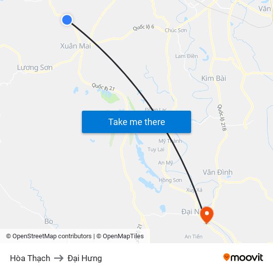 Hòa Thạch to Đại Hưng map